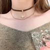 Fashion Sun Star Zircon Necklace For Women Vintage Leather Choker Necklace Double Layered Star Pendant Jewelry Adjustable Chain