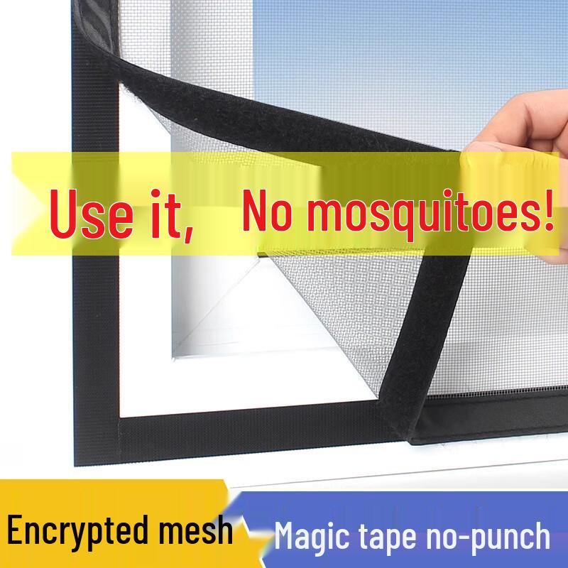 Nano Mesh Home Window Screen with Tape - Invisible, Self-Install, Encrypted, Hole-Free Mosquito Net