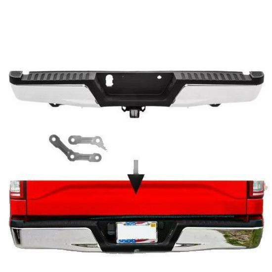 

Ford F150 Rear Bumper (2015-2020) Without Sensor, With Hitch Black Coated, No Sensor, With Hitch