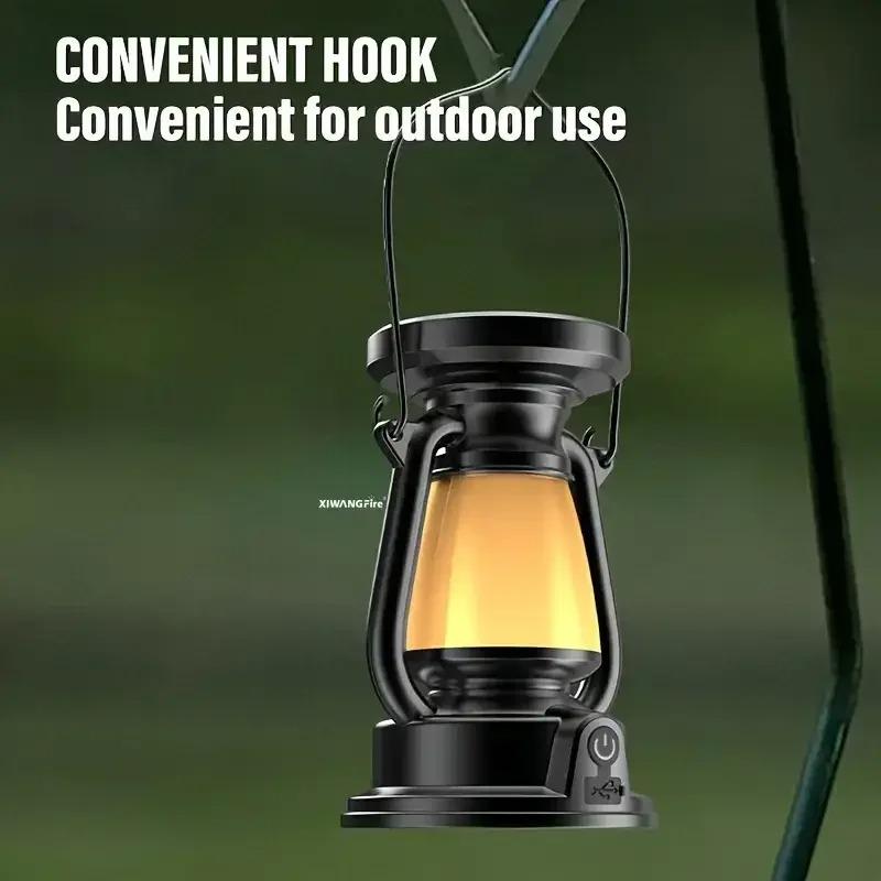 Retro Horse Kids' Handheld Charging Lantern - Safe LED Halloween/Christmas Outdoor Play & Bedroom Night Light for Home/Desk/Bar
