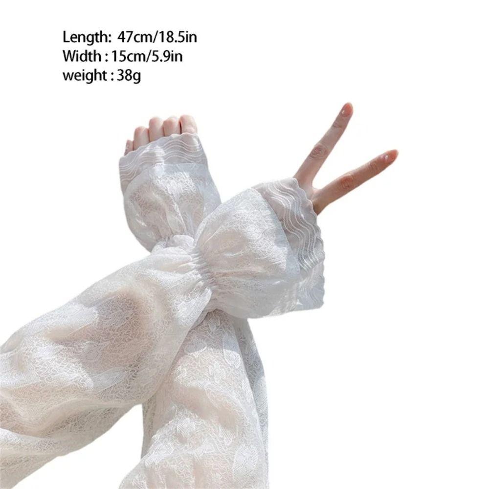 Long Driving Gloves Breathable Floral Lace Gloves Summer Outdoor Sun Sleeves