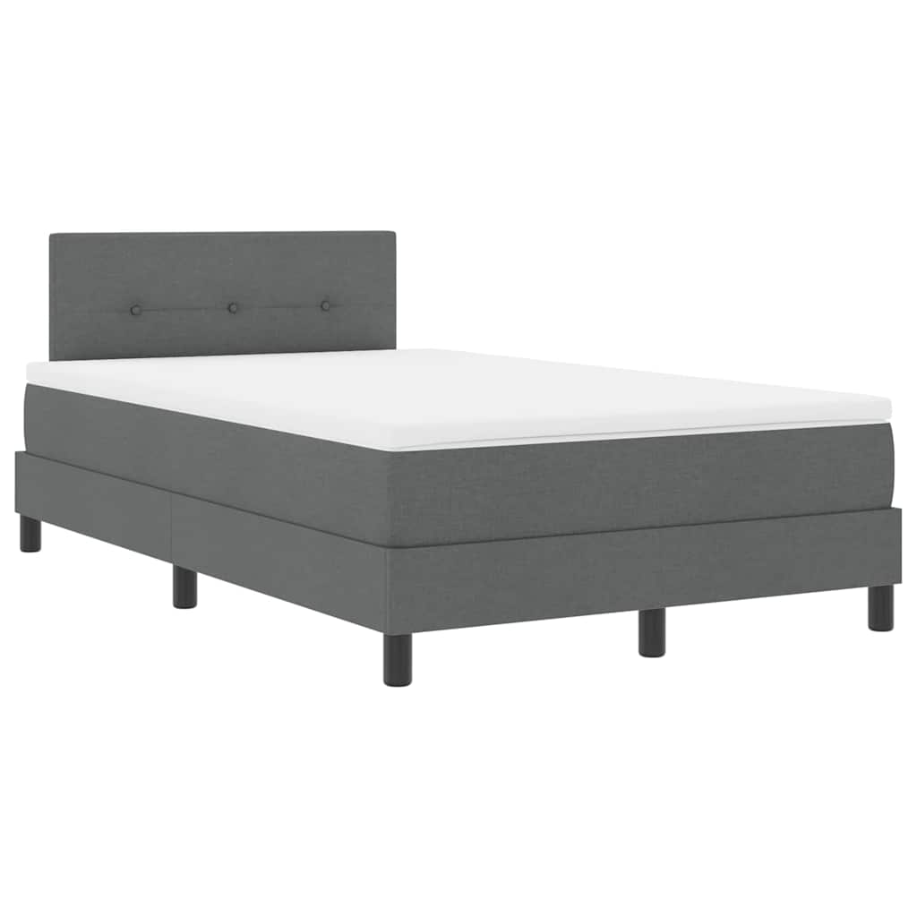 Boxspring Bed with Headboard Dark Grey 120 X 190 Cm Fabric
