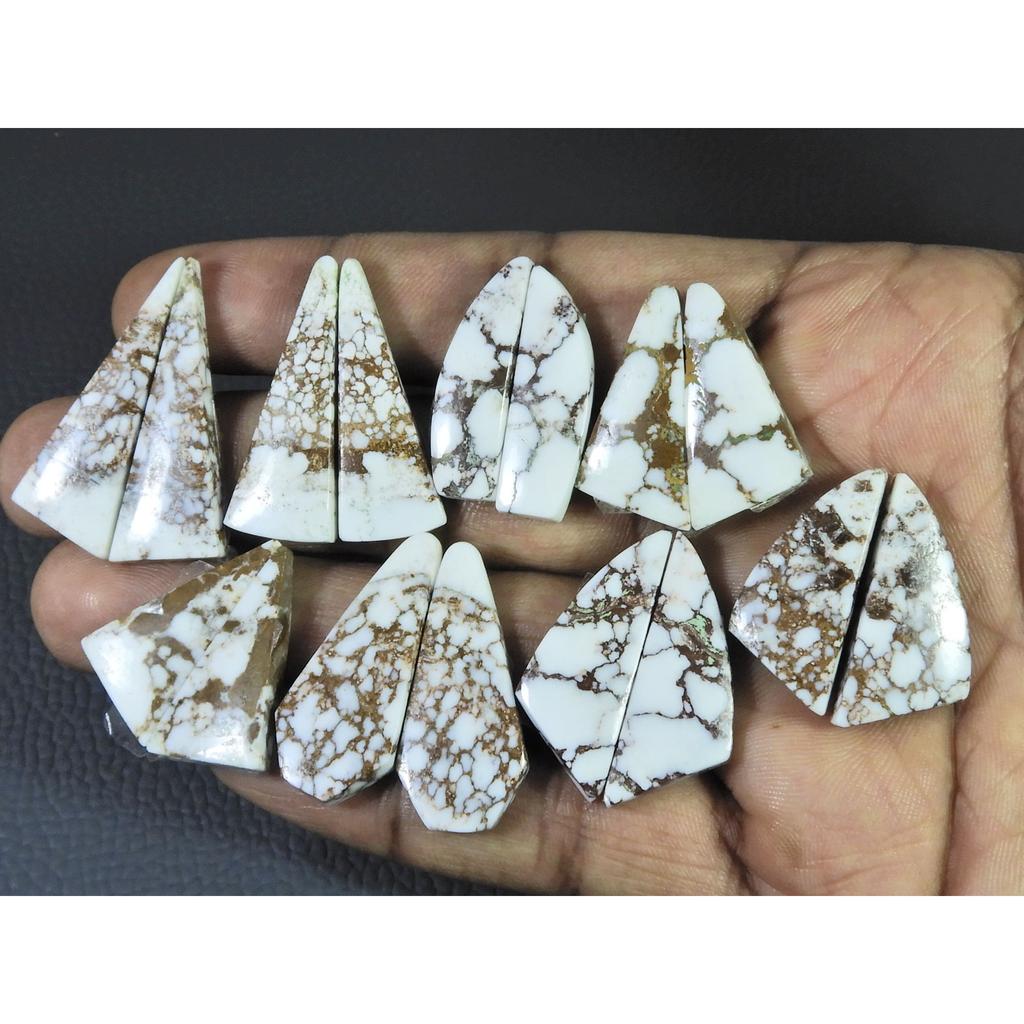 218Cts. Natural Wild horse Jasper Fancy Cabochon Loose Gemstone 8Pair Lot C-1477