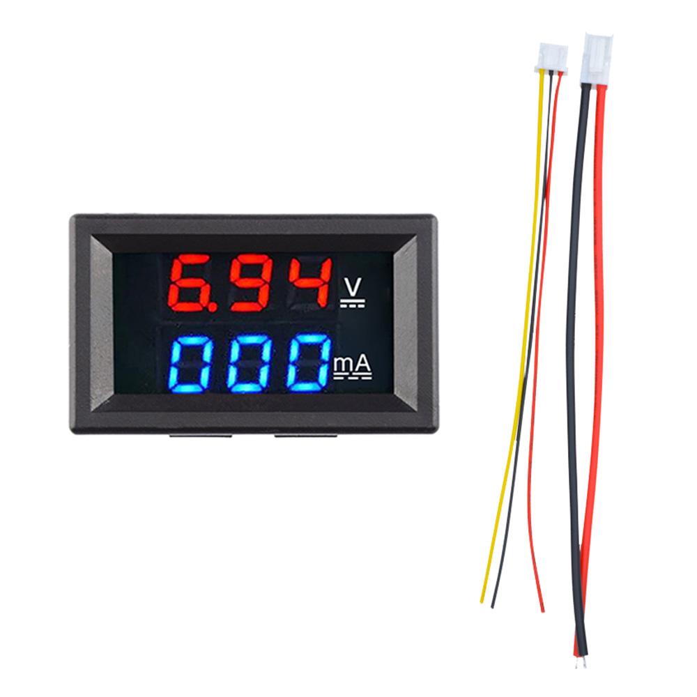 

DC 100V 1A Voltmeter Ammeter Blue+Red Display Dual Digital Volt Meter Gauge Adjustable Dual-display Digital Voltmeter Black