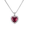 New exaggerated European and American heart-shaped simulated ruby tourmaline encrusted zircon love pendant women's fashion necklace