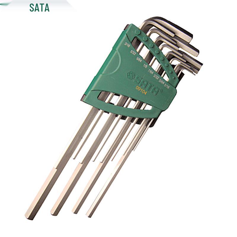 SATA 09104 12-Piece Imperial Extra Long Hex Key Set 12-Piece Set