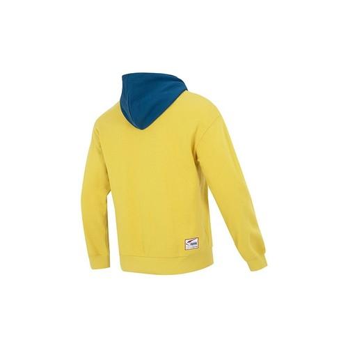 PUMA Men's Yellow Hoodie with Puma Logo Decoration, Sports and Casual Style