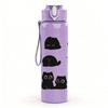 1PC Black Cat Face Repeat Pattern 750ml Color Plastic Sports Water Bottle Leakproof Flip Straw Lid Suitable for Sports Office Home Use