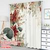 2pcs 2D flat printing Merry Christmas Curtains Christmas Poinsettia Holly Berries Digital Printed Polyester Drapes Festive