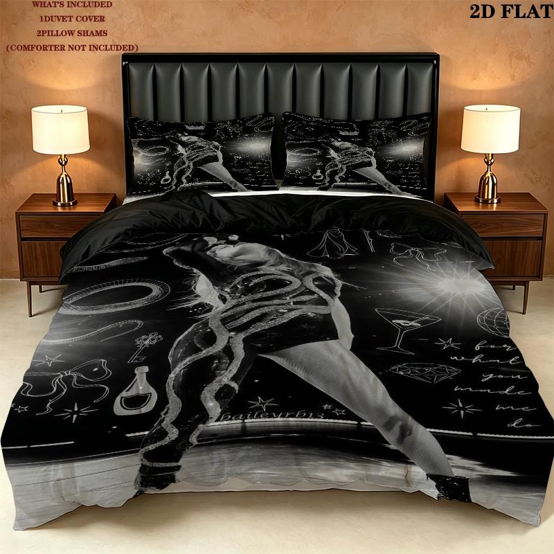 Taylor Swift Bedding Quilt Set Quilt Cover Pillowcase Home Decoration Birthday Gift (1 * duvet cover + 2 * pillowcase, without core)