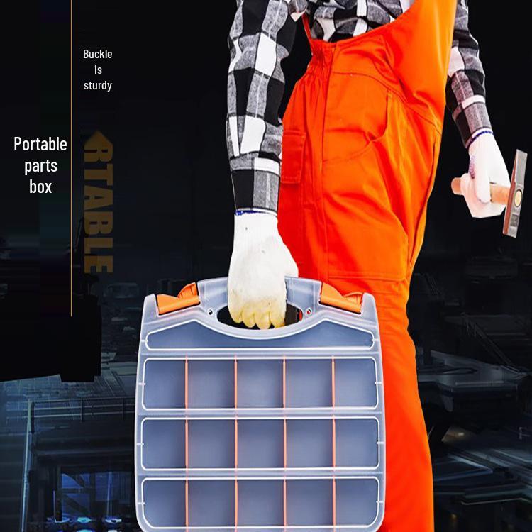 Plastic Grid Organizer Box with Removable Compartments for Small Parts and Accessories