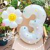 Fluffy 32-Inch White Birthday Number Balloons for Kids - Outdoor Party Decoration for 3-Year-Olds