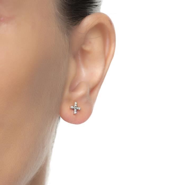 Boucles D'oreilles - LUXENTER - Garlin - Argent 925 - Zircone - Rhodié