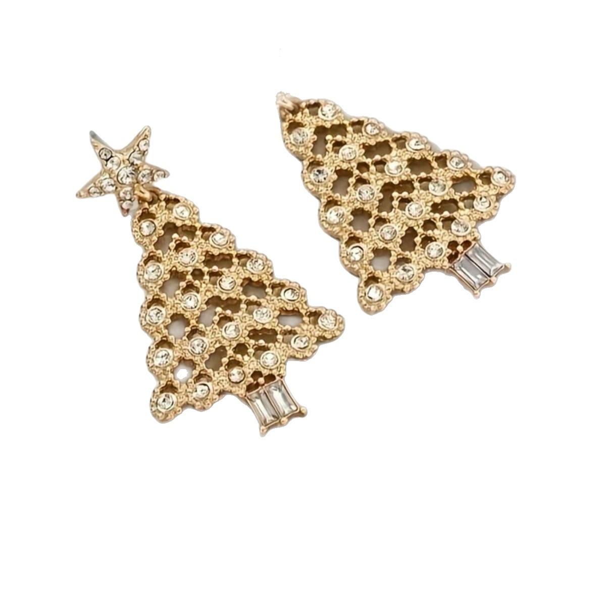 

Европейские и американские серьги-елки Персонализированные Легкая роскошь Высокий класс золотой