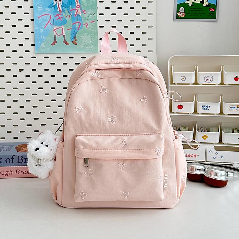 School bag new high value fresh sweet candy color backpack junior high school students lightweight travel backpack