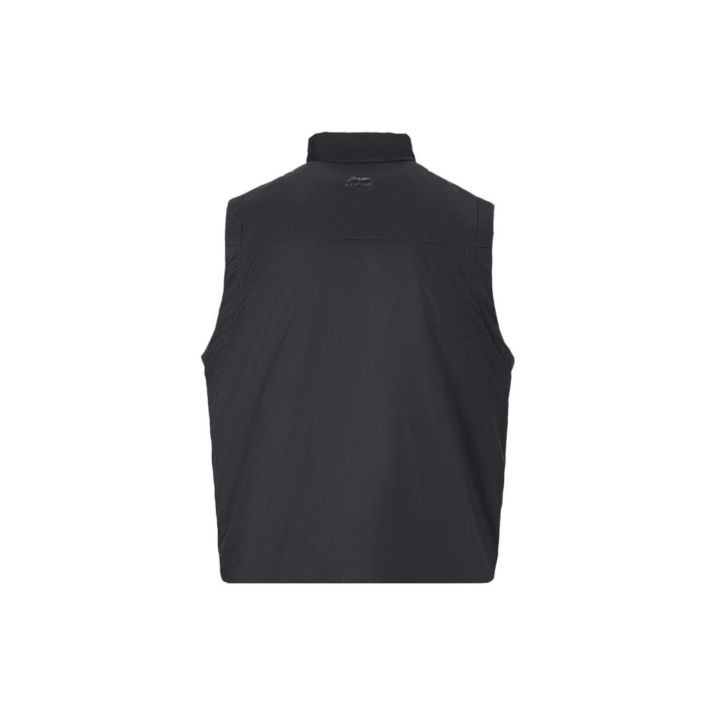 Li-Ning CF Series Solid Color Zip Stand Collar Sleeveless Vest Men Vests Black AMMT019-1