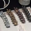 Elegant Shiny Crystal Hair Clips Fashion Wheat Feathery Rhinestone Hairclip Hair Tools Hairpins Wedding Headwear Accessory