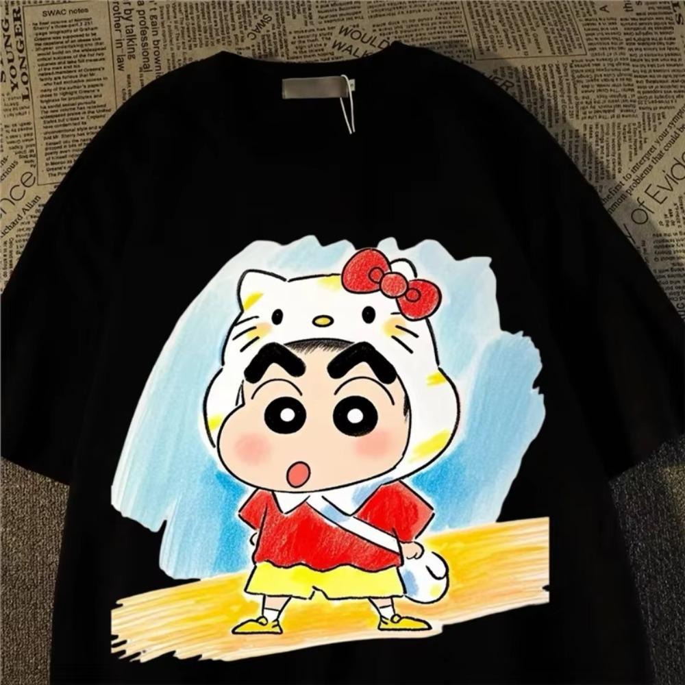 Cute Japanese StyleCrayon Shin Chan Cartoon Character Summer Tshirt Harajuku Fashion Cotton Leisure Unisexs Tshirt Top
