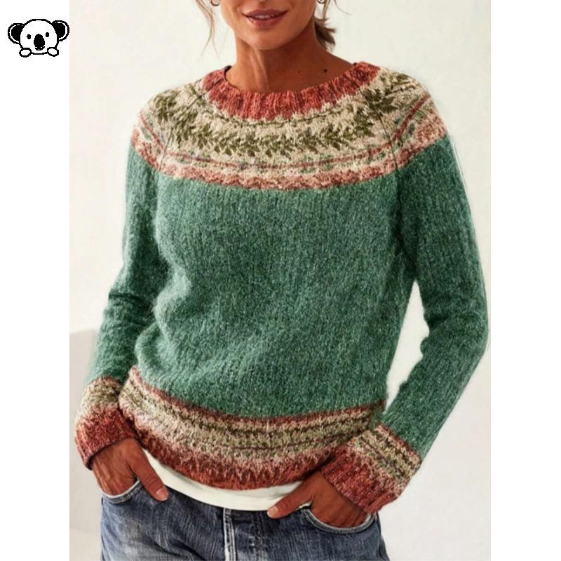Z 66643 Color Block Crew Neck Sweater