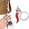 4Pieces Pepper Pendant Fashion Accessory Pepper Keyring Alloy Texture Key Pendant for Youthful Adults and Friend Present