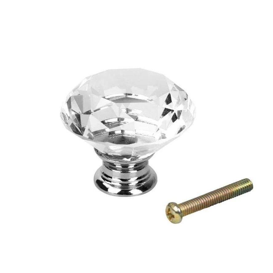 1 Pcs Diamond Crystal Handle Handles Drawer Knobs Furniture Handles With Screws Home Decoration With Screws