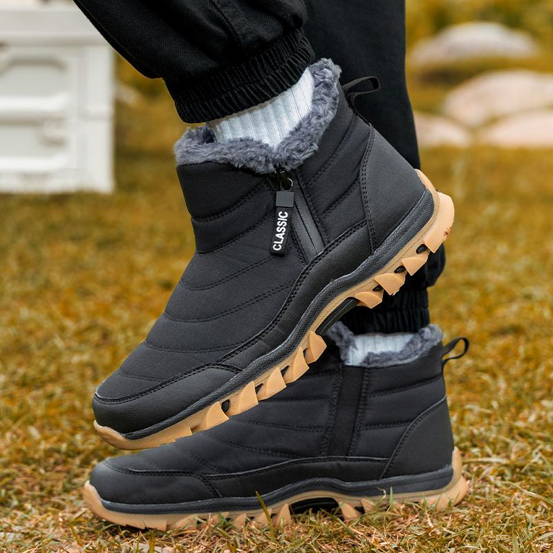 Men's Boots 2024 Winter Platform Warm Fur Ankle boots Short Lace Up Fashion Novelty Concise Casual Work Shoes men Botas