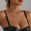 A52E Modern 4 Layer Necklace Featuring Snake Designs and Chokers Chain for Women