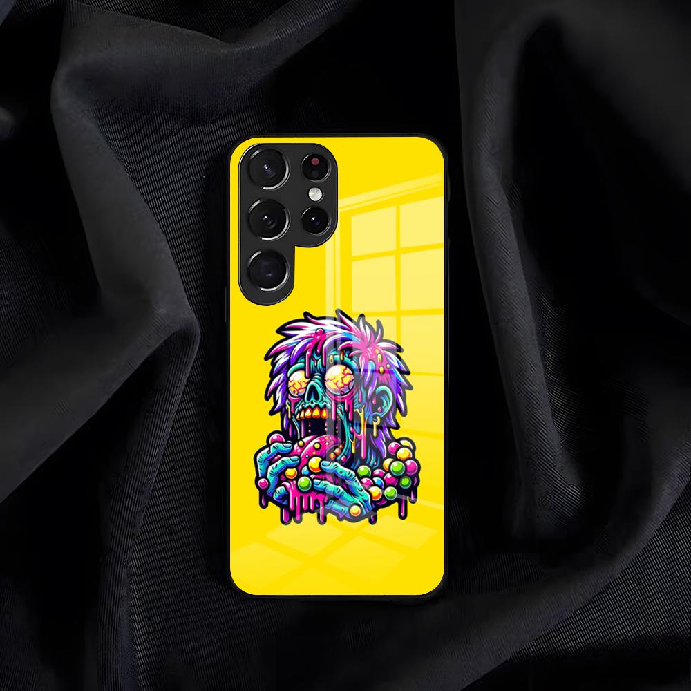 Neon Eyed Brain Alien Monster Phone Case For Samsung S26 S25 Edge S24 S23 S22 S21 S20 Ultra Plus FE Glass Cover