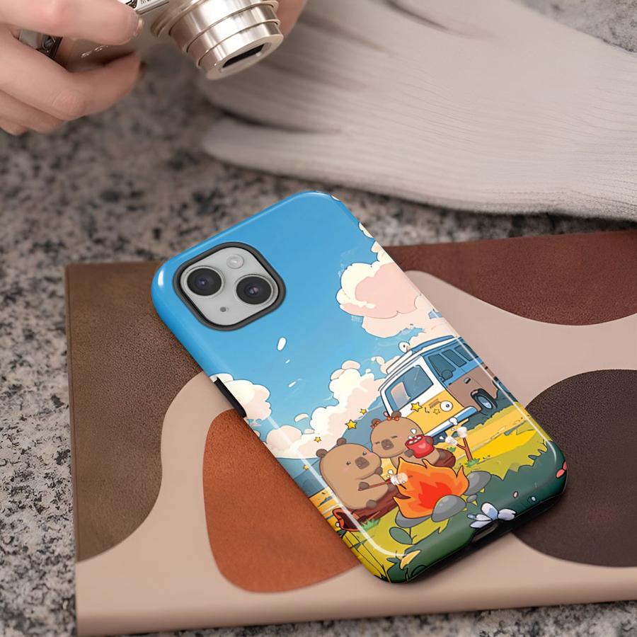 

Soft Cover Capa Phone Case for Apple iPhone 17 14 Air 11 16e 12 15 Plus Pro Max 16 XS XR 13 Capybara Cute iPhone 15