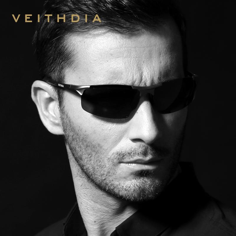 VEITHDIA marque concepteur en aluminium hommes lunettes de soleil polarisées lunettes de soleil accessoires lunettes pour hommes