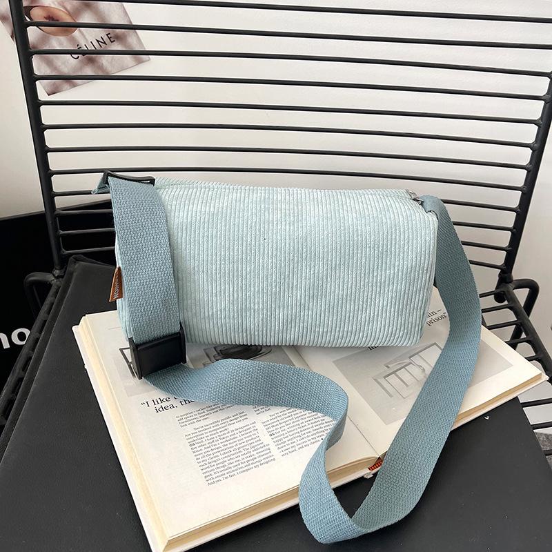 Large Capacity Corduroy Makeup Organizer & Crossbody Handbag