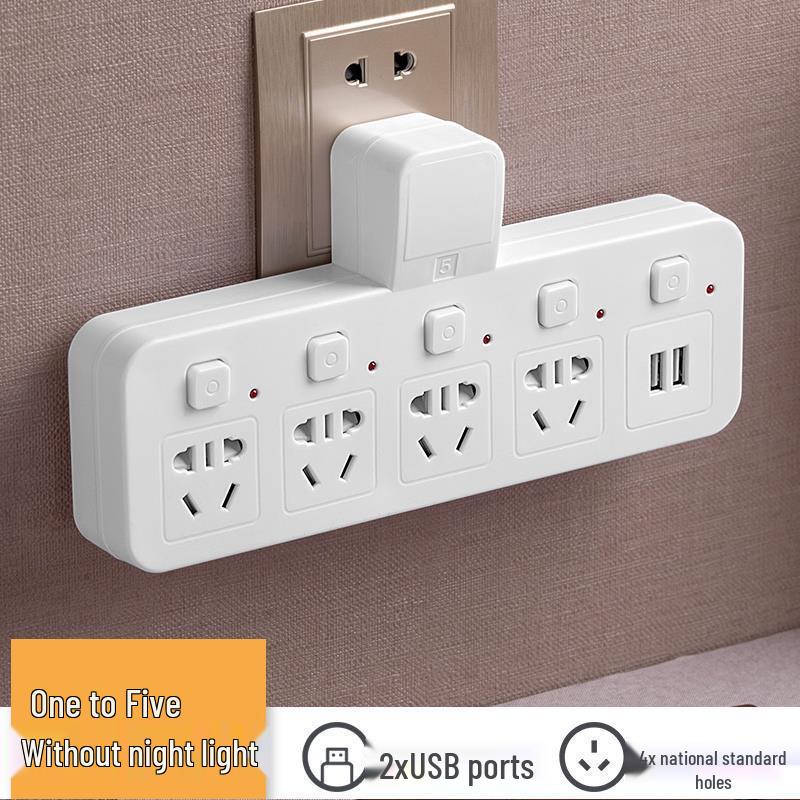 Wandmontierte Multifunktions-Steckdosenleiste mit Doppelsteckdosen