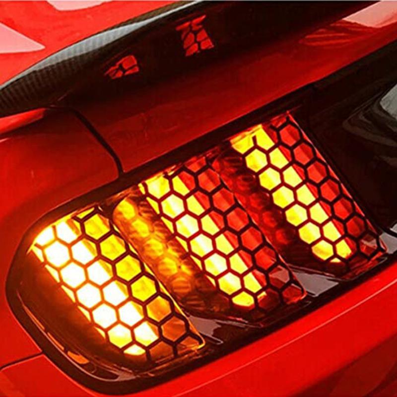 Honeycomb Car Sticker Cut-out Hollow Lamp Cover Auto Lamp Films Grid Side Shield Headlamp Taillight Film Decals Car Wrap Sticker