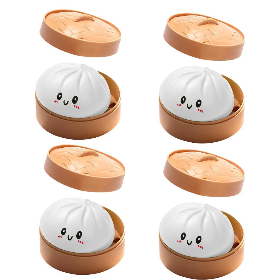 Colorful Dumpling Stress Balls Fidget Sensory Toys Simulation Food Squishies with Steamer Squeeze Dough for Anxiety Relief Gifts