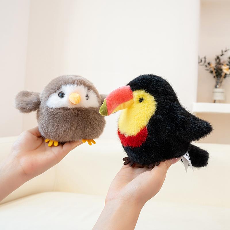 Kawaii Bird Plush Doll Pendant Lifelike Designs Parrot Sparrow Penguin Mallard Duck Kiwi Soft Toy for Boys & Girls Birthday Gift