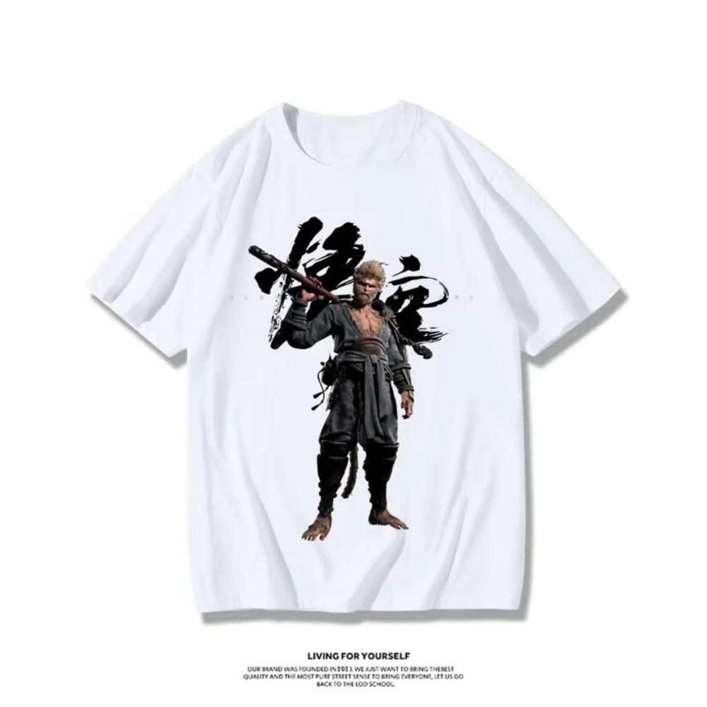 Black myth Wukong game around short sleeve T-shirt 2024 summer new cotton loose American men and women half sleeve tide