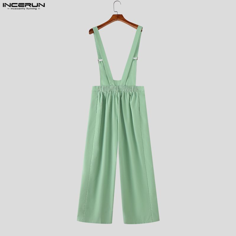 INCERUN Summer Men Sleeveless Suspender Strap Thin Casual Loose Braces Pants Overalls