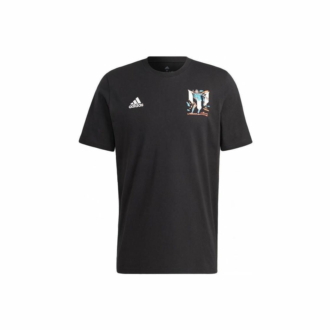 adidas Printed Messi Soccer Sports Short-Sleeve T-Shirt Men’s Black XXL