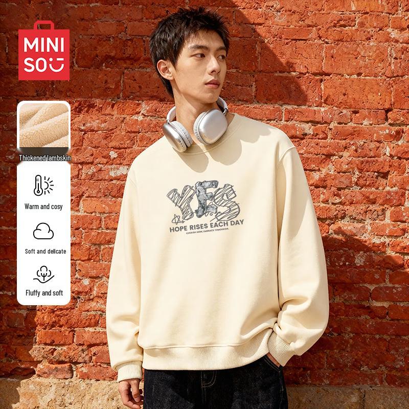 

MINISO Basic Fleece Lined Round Neck Pullover Sweatshirt XL