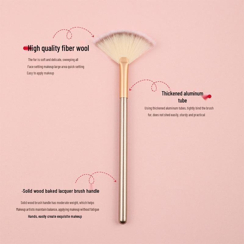 Fan-Shaped Highlighter Brush with Persian Hair for Contouring and Fruit Acid Essence Application