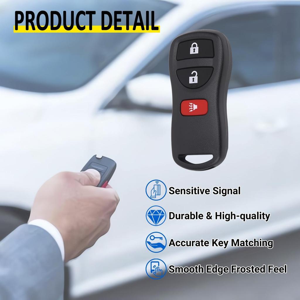 Keyless Entry Remote Key Fob Compatible with Infiniti FX35 FX45 QX4, Armada Pathfinder Frontier Murano Titan Quest Xterra Sentra, Replacement for