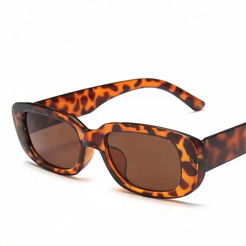 Vintage Black Square Sunglasses for Woman Luxury Brand Small Rectangle Sun Glasses Female Gradient Clear Mirror Oculos De Sol