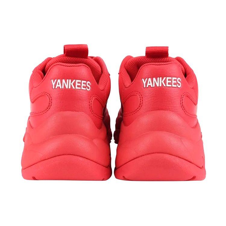 MLB Big Ball Chunky Ecopelle Gomma Stampa Retro Assorbimento degli Urti Antiscivolo Aumento Altezza Basse Scarpe da Ginnastica Dad Unisex Rosso 32SHC1011-50R