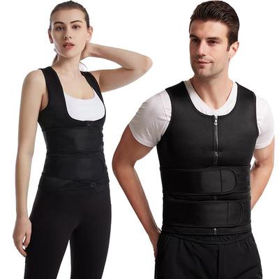 Vestă unisex cu fermoar cu talie dublă pentru exerciții și modelare