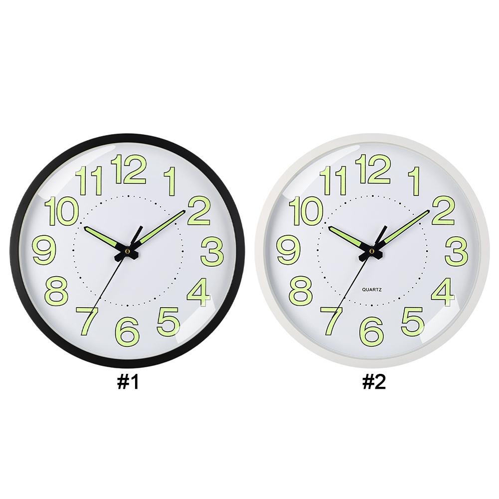 12inch Silent Quartz Clock Non-Ticking Luminous Wall Clock Energy-Absorbing Numerals&Hands Illuminated Clock for Bedrooms Office