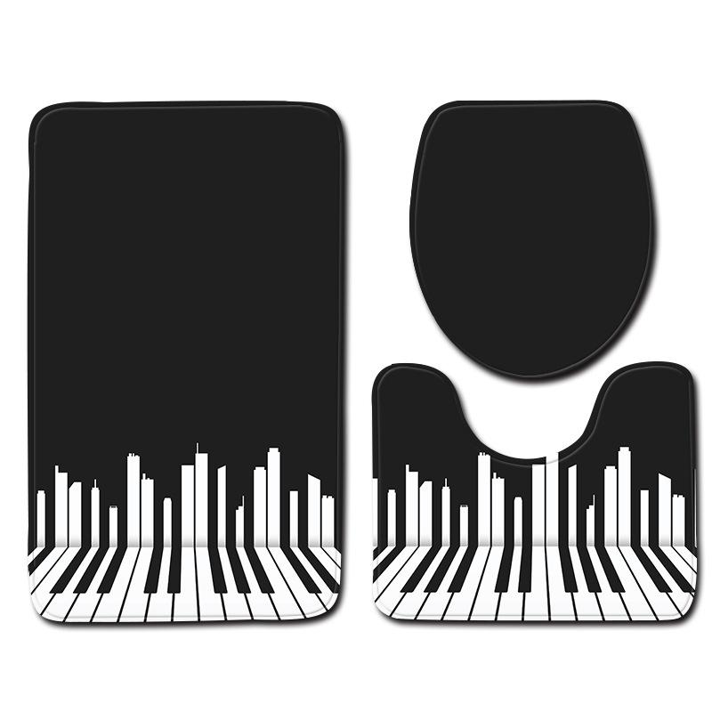 Literární Klavír Toaleta Třídílná Podložka na Podlahu Rohožka Koupelnový Koberec