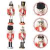4 Pcs Nutcracker Puppets Christmas Ornaments Pendant Wood Xmas Nutcrackers Tabletop Decorations Pendants Walnut Soldier Wooden