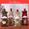 Christmas Decoration Burlap Santa Claus Doll Wine Bottle Cover Holiday Hotel Decor Manufacturer Stock