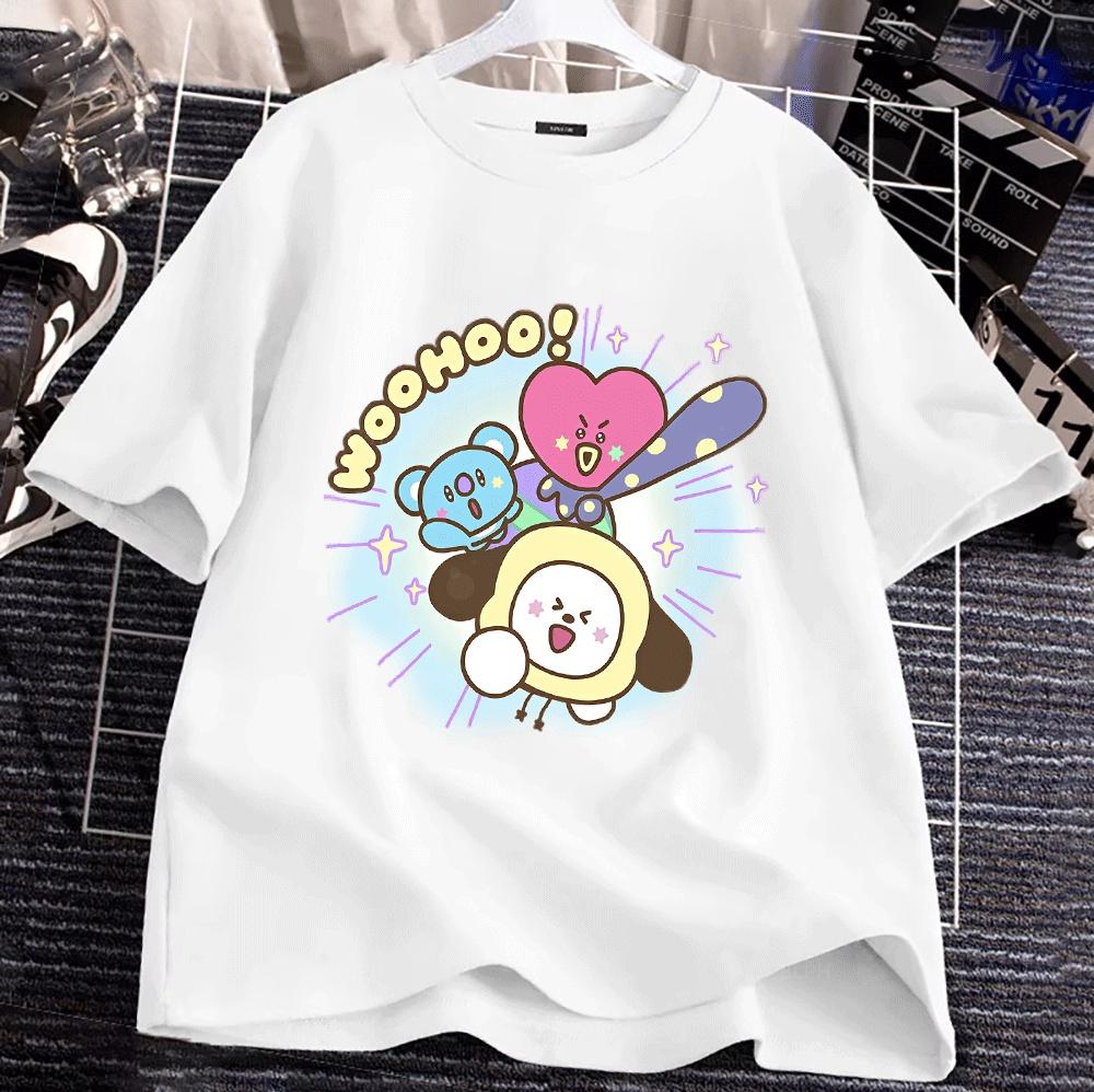Family Matching Hooded Sweatshirts Cute Cartoon Printed Parentchild BTS Jersey Casual Soft Warm Pullover Tops for Adult Kids 100
