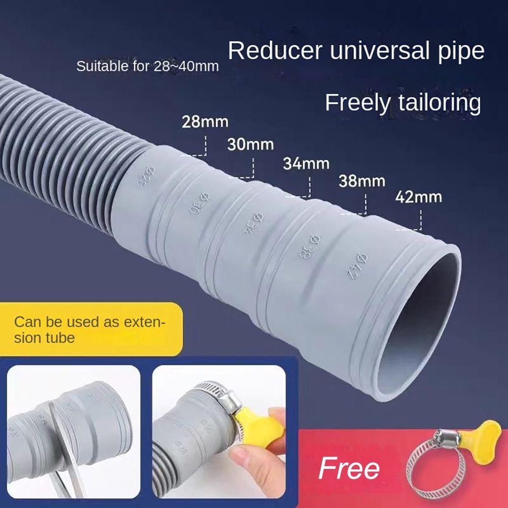 Grey Washing Machine Tube Flexible Draining Hose New Drainpipe